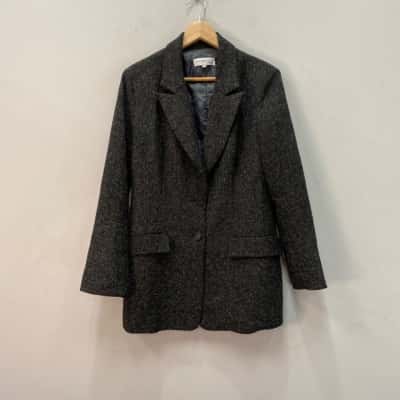 Chasing Kate by St.Frock Womens  Size 10 Blazer Black & White Speckled 