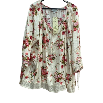 Autograph Womens Size 22 Pink Tranquility 3/4 Lace Trim Top