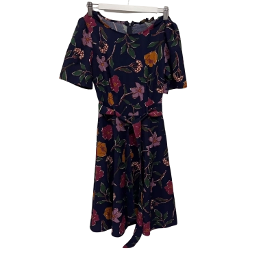 Princess Polly Womens  Size 6 Short Sleeve Dress  Blue / Burnt Orange / Cream / Multicoloured 
