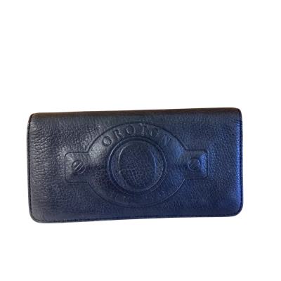 Oroton Crest Slim Clutch Black Leather Wallet rrp$245