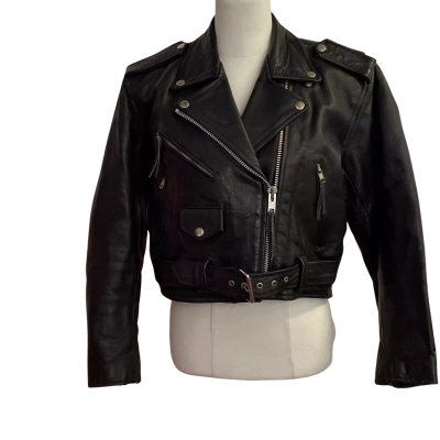  Womens  Size XL Biker Jacket Black  