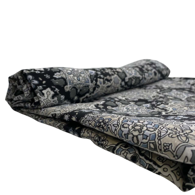 Thin Polyester Black Grey Beige 120 x 215 cm               FAB1