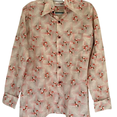 Vintage 70s* Holeproof Smart-Stay Cotton Shirt.   Size S-M?