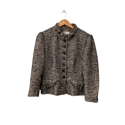 Karen Millen Womens  Size 16 Cropped Jacket Black  / Brown 