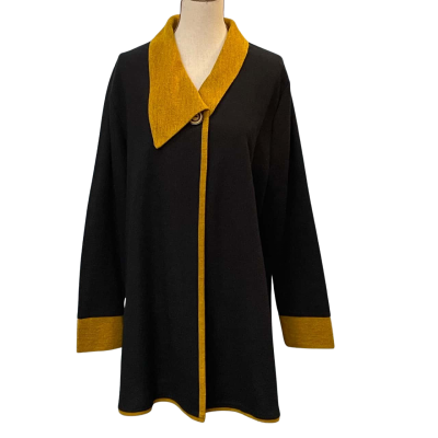 Wishstone Womens Size L Cardigan Black/Orange