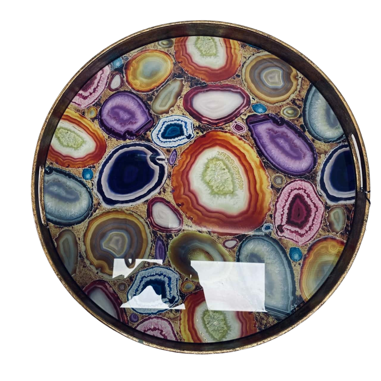 Unique Serving Rocks Warm marble serving tray with Different stone accents (s)