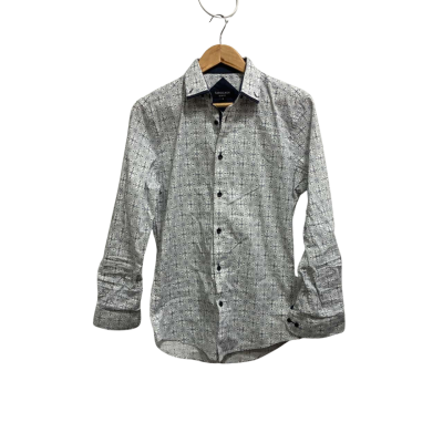 Tarocash Mens Size S Long Sleeve Button up Shirt Blue / White 