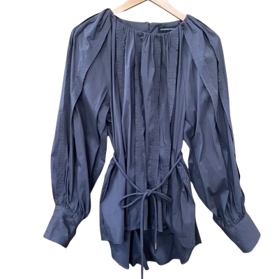Country Road Charcoal Grey Panelled Blouse Size 14