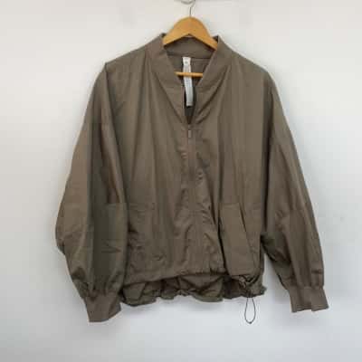 Lululemon Taupe Beige Bomber Jacket  Size XL Khaki 
