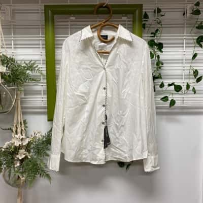 Basler Womens New With Tags  Size 18 Long Sleeve Shirt Black  / White 