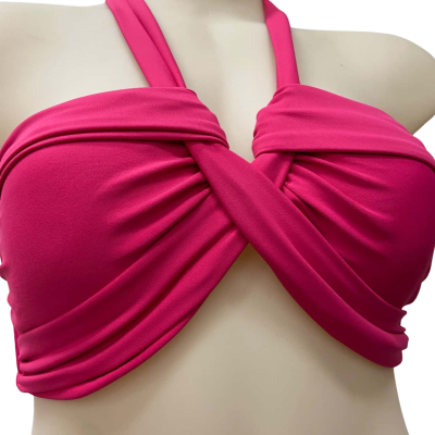 Seafolly Women's Bandeau Raspberry/Pink Twist Bikini Top Size 12