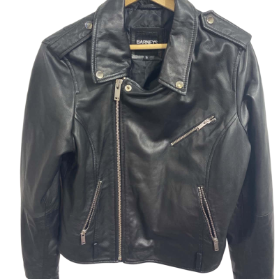 Barneys Leather Jacket Black  size 16