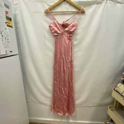 Bardot Women's Size 6 Satin Style Cocktail Dress Pink RRP$230