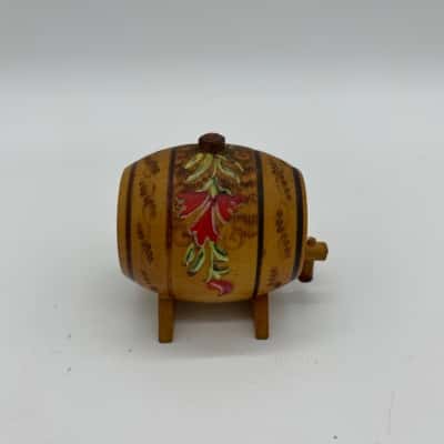 Vintage Handpainted Wooden Keg Souvenir [B# 11]