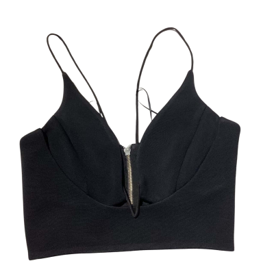 Nicholas Womens  Size 8 Bandage V Wire Shoestring Strap Top Black   RRP $325     HTH1