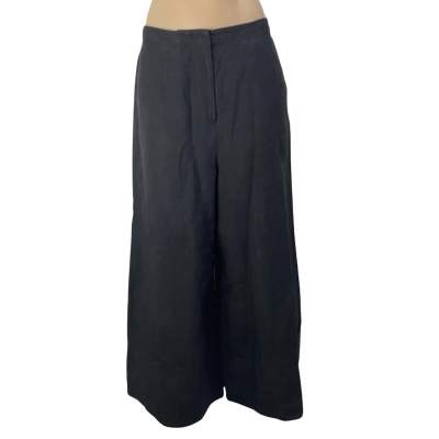 Jac & Jack Womens Size 8 Black Linen Pants 
