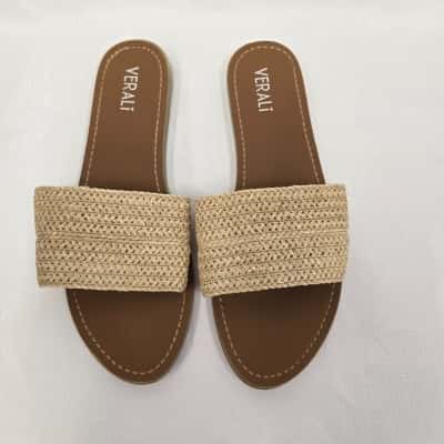 Verali Womens  Size 41 Beige Natural Weave Casual Slides  RRP: $69.95