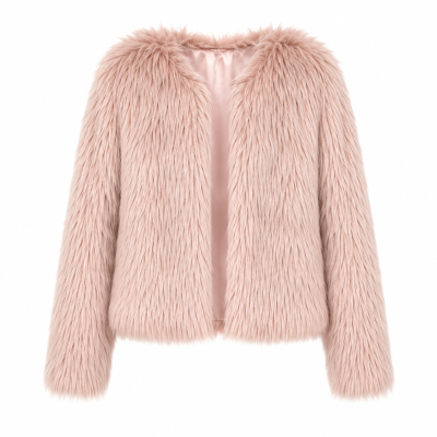 Wayne Cooper Blush Pink Faux Fur Jacket