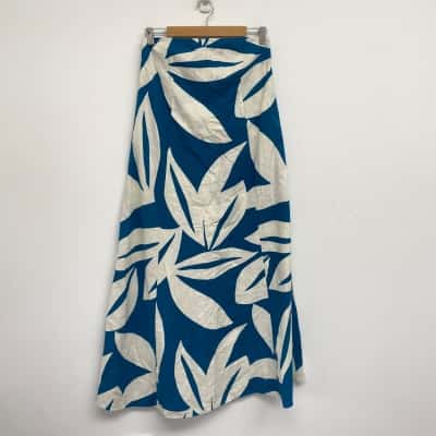 Mister Zimi Blue White Strapless Midi Dress Size 10 