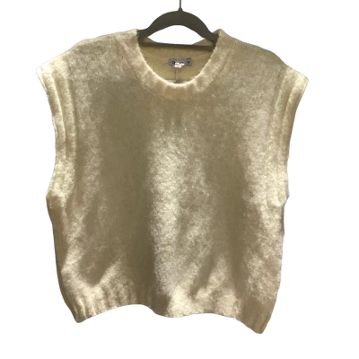 Ghanda Womens  Size M Wool Knit Tie Vest Whipped Butter RRP $49.95