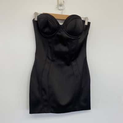 Baby Boo Black Tegan Strapless Mini Dress  Size L 