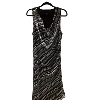 Saba Women's  Size 10 Midi Silk Dress Black  / White RRP $299