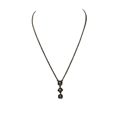 Pandora Oxidised Grey Pearl Necklace