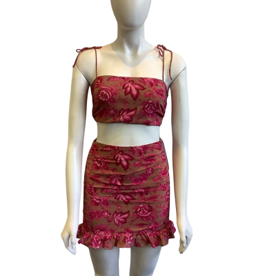Sundae Muse Women's Size 8 Co-Ord Set Pink Floral 