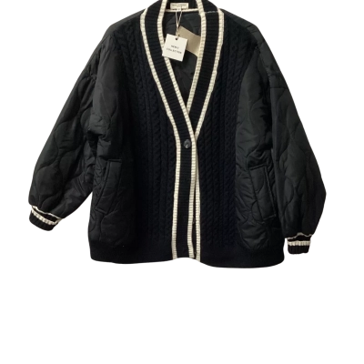  Womens  Size L Button-down Cardigan / Jacket Black  / WhiteD 