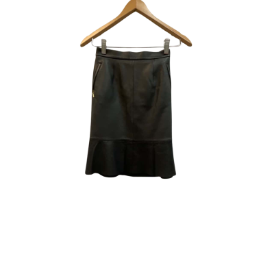  Sass & abide Womens Size 6 Black leather skirt