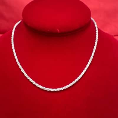 Women's Tutti & Co Silver Plated "Popcorn" or "Rock" Link Texture chain
