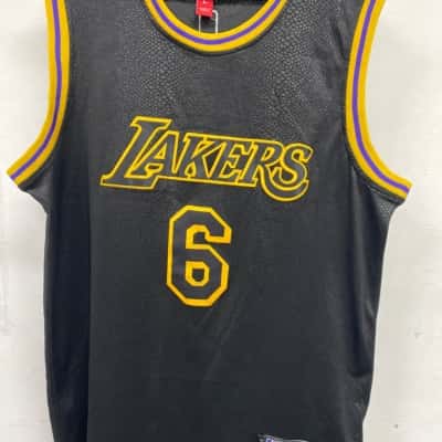 Lakers NBA Mens  Size L Jersey Black  / Yellow 