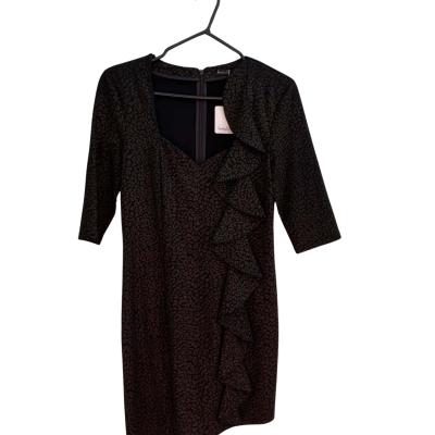 Honey and Beau, Womens, Black and Gold Animal print, Size 12, Dress