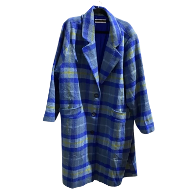 Virtuelle Womens  Size 24 Winter Coat Blue / Checked / Grey 