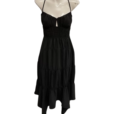 Monteau Womens  Size M Midi Dress Black  