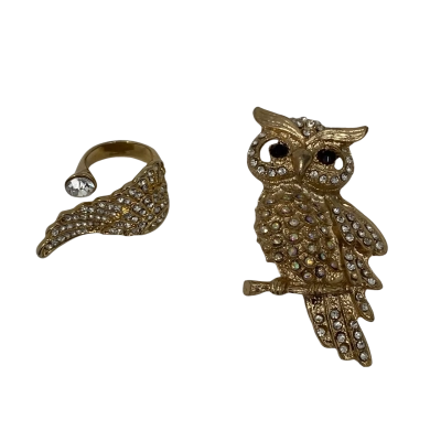 Unbranded Women's Brooch Owl / Ring Costume Jewellery 