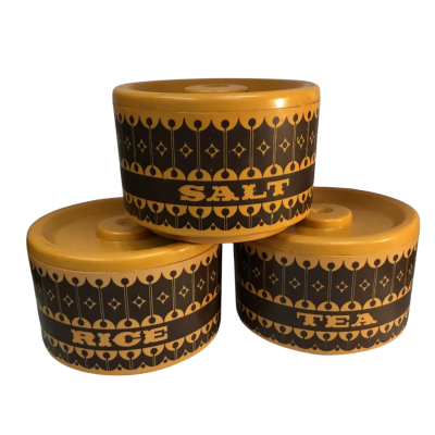 Vintage Bipar Plastics Canisters x 3 as pictured