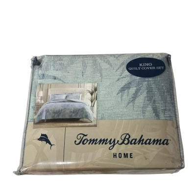 Tommy Bahama Blue Hanalei Bay King Quilt Cover Set (new)