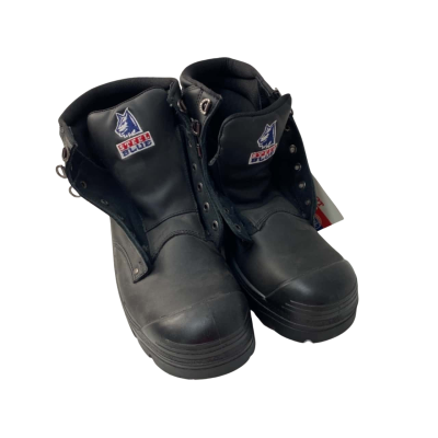 BNWT Steel Blue Mens Safety Boots Size 9.5 Black  no laces 