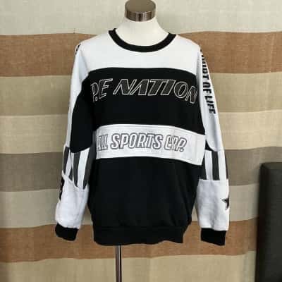 P.E Nation Womens  Size L Jumper Black  / Pattern / White 