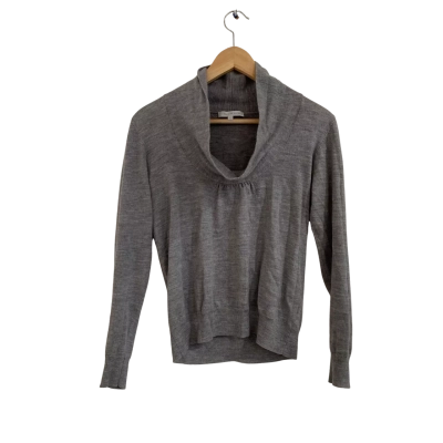 Veronika Maine Merino Wool Womens  Size L Long Sleeve Top Grey 