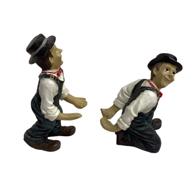 Vintage Stan Laurel Carrying Box Figurines Set of 2