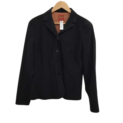Kenzo Womens  Black Blazer with brown stitched strips