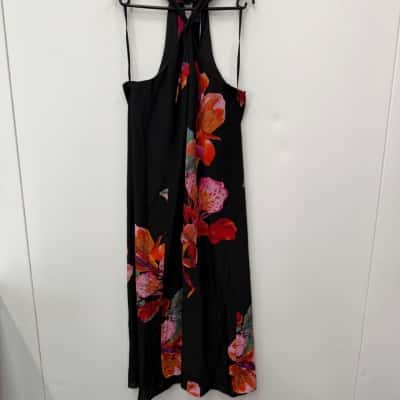 Maeve 100% Silk Floral Midi Dress - Size L 