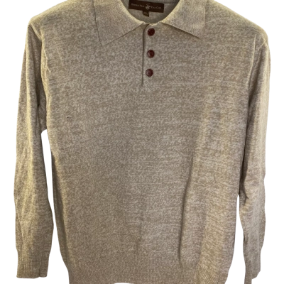 Beverly Hills Polo Club Mens  Size L Long Sleeve Shirt Beige 