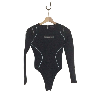 Maniere De Voir  Women's Size 8 Long Sleeve Top Black  / White 