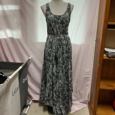 Jump Womens  Size 14 Casual Dress / Maxi Dress Black  / Pattern / White 
