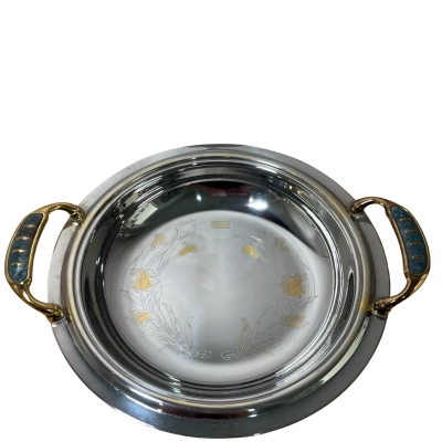 Italian INOX 18/10 Vintage Stainless Steel Serving Tray 
