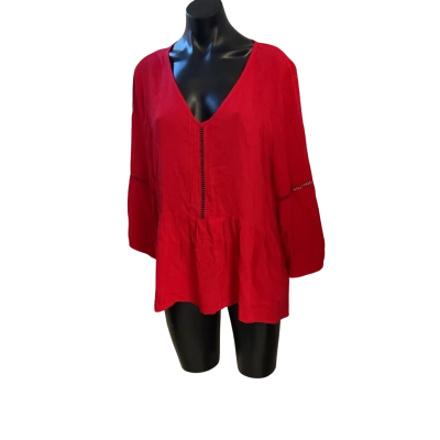 Calvin Klein Jeans Womens  Size L Blouse Red 