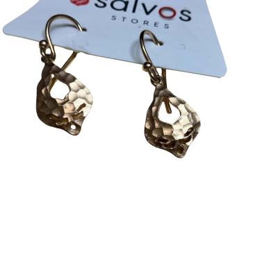 Womens Dangle Earrings in a hammered finish Gold metal